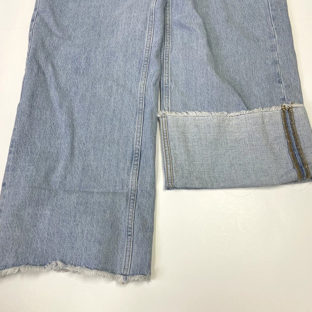 NEW ZARA Wide Leg Low Rise Jeans Size 6 Distressed - Picture 9 of 16
